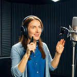 오가타 메구미 목소리 연기 - **Image Prompt 1: The Versatile Voice Actress**
    "A portrait of a professional voice actress in a...