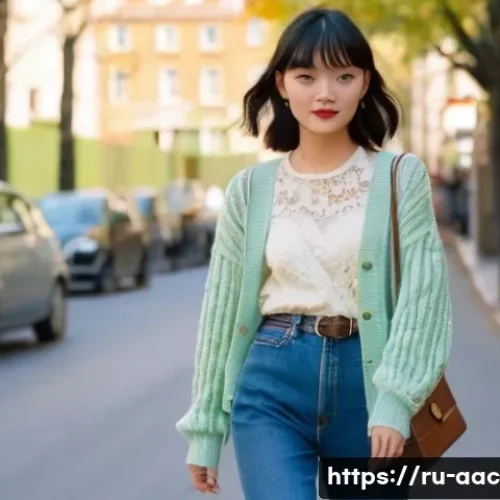 Home 33 고마츠 나나 패션 스타일 - **"A young woman, reminiscent of Nana Komatsu, is walking through a sunlit European city street in a...